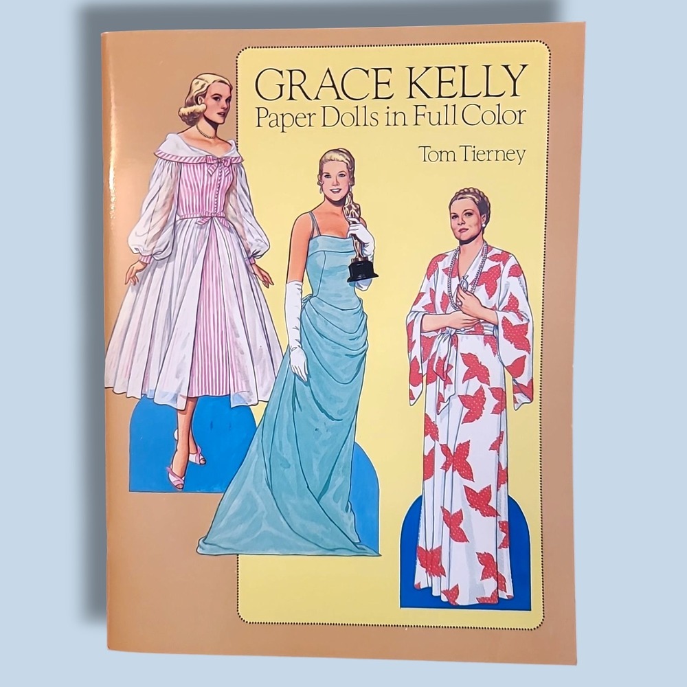 Tom Tierney Grace Kelly Paper Dolls in Full Color Hollywood Fashion Uncut Book